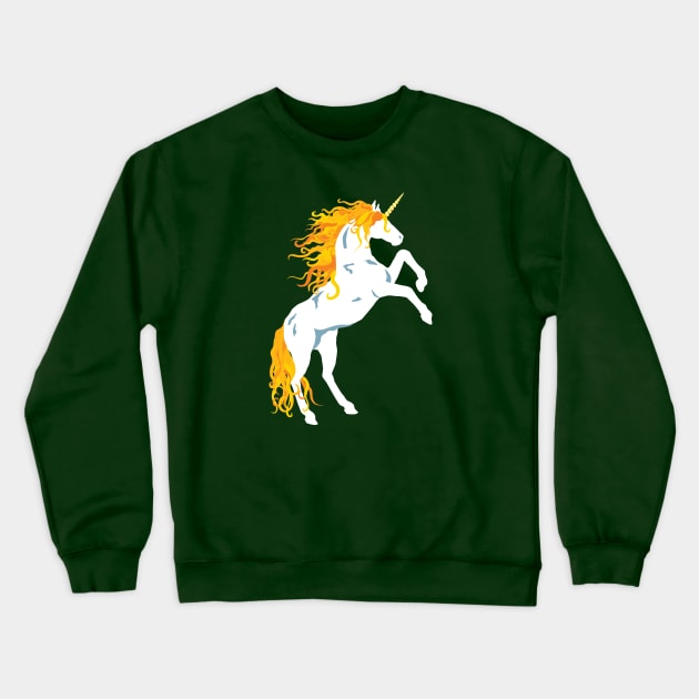 Golden Maned Unicorn Crewneck Sweatshirt by PeregrinusCreative